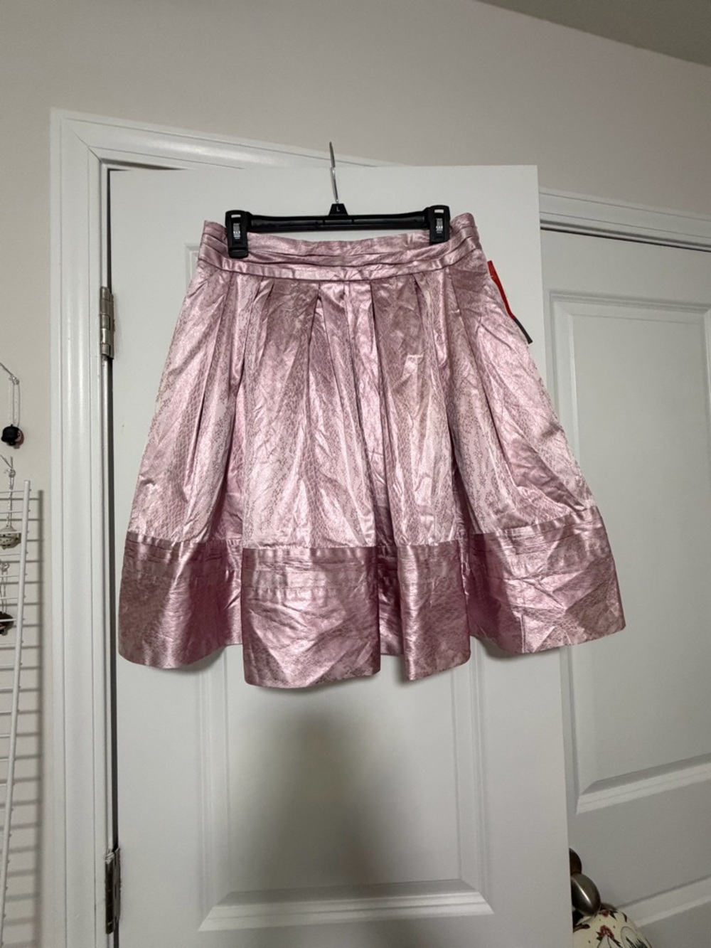 Diane Von Furstenberg Metallic Rose Circle Skirt